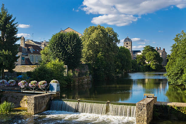 France, Lower-Normandy, Alencon . The river Sarthe